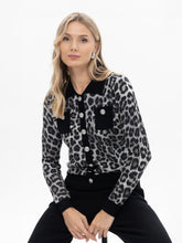 Leopard Print Cardigan with Statement Buttons
