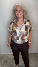 Printed Cotton Muslin Shirt with Knotted Hem - Cream