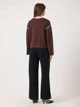 Chocolate Brown Jumper with Contrast Stitch Detail