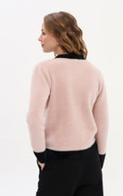 Blush and Black Contrast Trim Cardigan