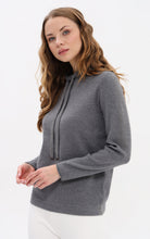 Grey Knit Hoodie with Sparkle Detail