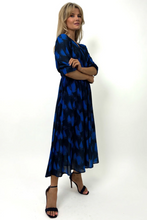 Positano Midi Dress In Blue / Navy Print