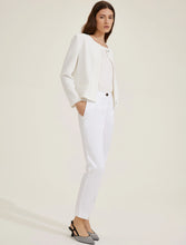 Fitted-Waist Basketweave Jacket - Wool White