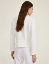 Fitted-Waist Basketweave Jacket - Wool White