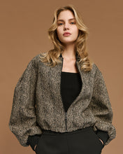 Beige Patterned Bomber Jacket