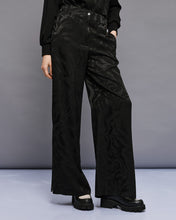Black Jacquard Wide-Leg Trousers