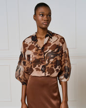 Camel Abstract Print Blouse