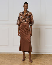 Camel Abstract Print Blouse