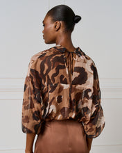 Camel Abstract Print Blouse