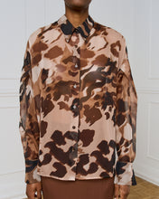 Camel Abstract Print Blouse