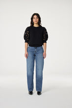 Henriette Heart Sleeve Sweatshirt - Black
