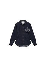 Dark Denim Rosette Blouse