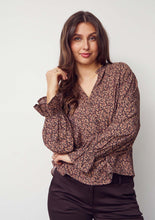 Floral Print Blouse with Smocked Cuffs