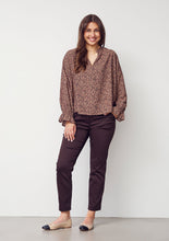 Floral Print Blouse with Smocked Cuffs