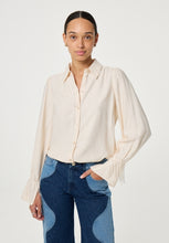 Ivory Pearl Cuff Blouse