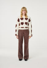 Cream & Brown Heart Knit Jumper