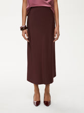 Fluid Satin Midi Skirt - Bordeaux