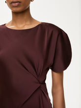 Knot Detail Satin Midi Dress - Bordeaux