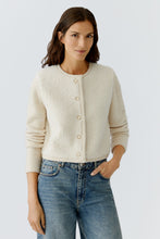Ivory Textured Button Cardigan