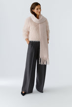Fringed Wool Scarf – Sepia Rose