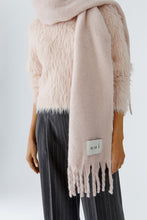 Fringed Wool Scarf – Sepia Rose