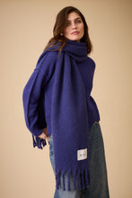 Fringed Wool Scarf – Royal Blue