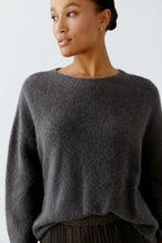 Charcoal Fluffy Knit Jumper with Relaxed Fit