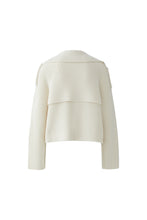 Ivory Knit Double-Breasted Cardigan