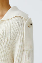 Ivory Knit Double-Breasted Cardigan