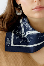Navy Printed Bandana Scarf
