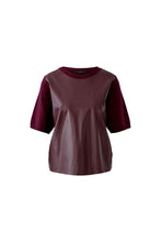 Two-Tone Short Sleeve Top with Subtle Logo Detail