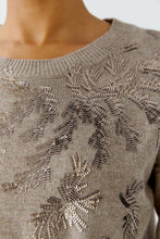 Sequin Embellished Knit Jumper in Soft Taupe