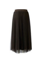 Shimmer Pleated Tulle Midi Skirt