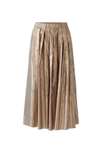Metallic Crinkle Midi Skirt