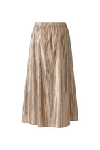 Metallic Crinkle Midi Skirt