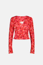 Mila Top - Red Tulip Fever