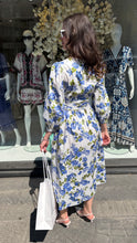 Blue Floral Wrap Maxi Dress