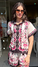 Floral Border Print Blouse