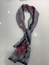 Paisley Print Scarf - Red & Navy
