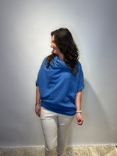 Asymmetric Cowl Neck Jumper – Jeans Blue