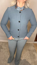 Fitted Basketweave Short Jacket - Dark Blue