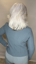 Fitted Basketweave Short Jacket - Dark Blue