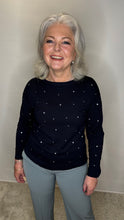 Crystal-Embellished Sweater - Navy