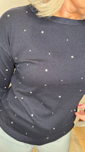 Crystal-Embellished Sweater - Navy