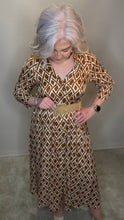 Geometric Print Midi Dress