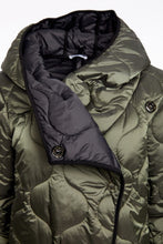 Quilted Longline Coat in Khaki