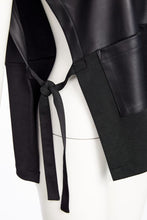 Leatherette Top with Tie Detail at Sides - Black