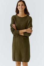 Oui Knitted Dress in Khaki