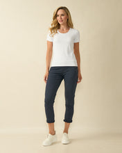 Petra Short Sleeved Stretch Round Neck T-Shirt - White