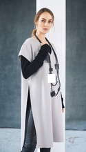 Grey Sleeveless Tunic with Side Splits